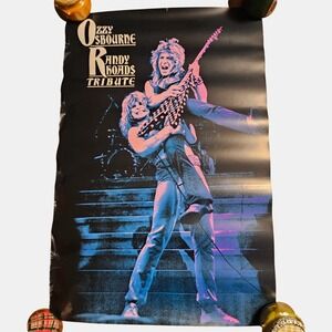 Ozzy Osbourne Randy Rhoads Tribute 1987 Vintage CBS Records Promo Poster Rock
